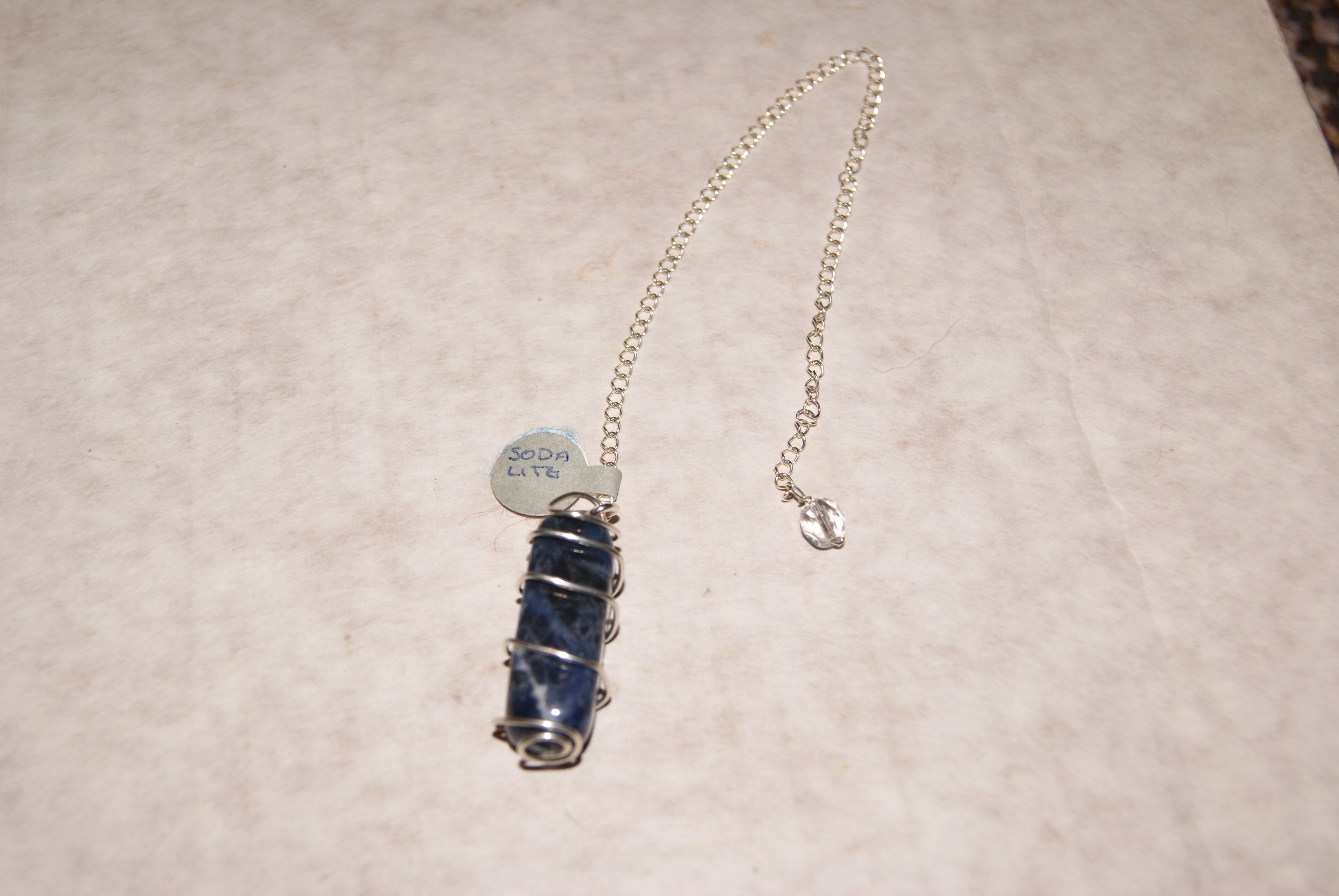 Sodalite and Sterling Silver Pendulum - Click Image to Close
