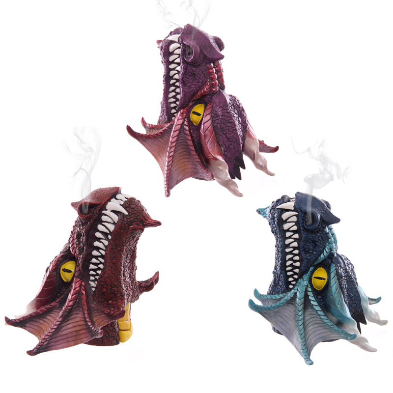 Dragons Head Incense Cone Burner - Purple