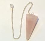 Rose Quartz Hexagonal Cut Pendulum