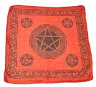 Red Pentacle Altar Cloth 36"x36"